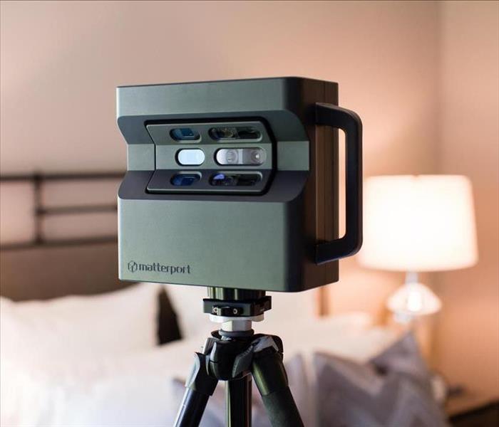 A matterport camera in a room